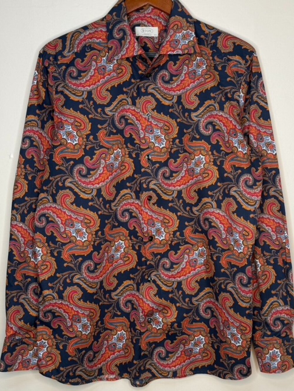 Eton Contemporary Paisley Print Shirt Men's 42 16.5 🍂